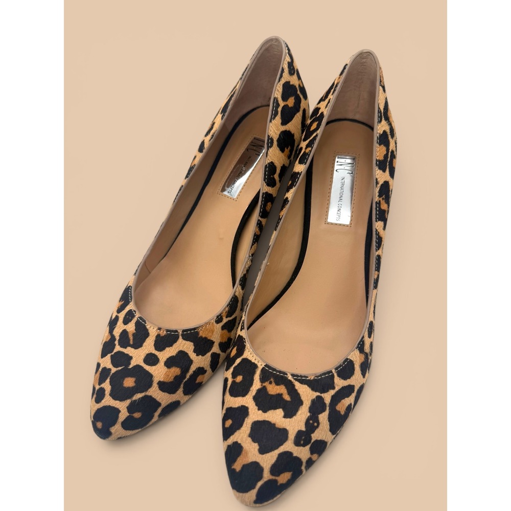 Y2K Leopard Print Pointed Toe Pumps Size 9.5